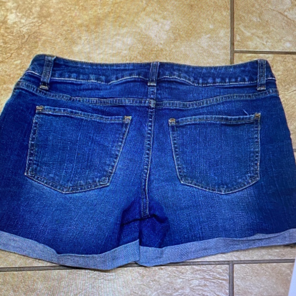 Aeropostale Women's Dark Blue Rolled Hem Denim Shorts